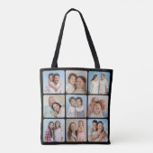 Tote Bag Créez vos propres angles arrondis 9 Photo Collage (Dos)