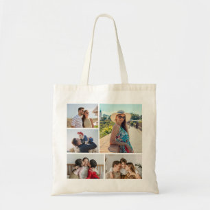 Tote Bag Créez votre propre collage de 5 photos