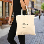 Tote Bag Créez votre propre devis<br><div class="desc">Créez votre propre devis personnalisé fourre-tout. Caractéristiques minimaliste typographie de machine à écrire.</div>
