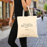 Tote Bag Créez votre propre devis<br><div class="desc">Créez votre propre devis personnalisé fourre-tout. Caractéristiques minimaliste typographie de machine à écrire.</div>