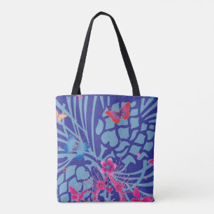 Tote Bag Créez votre propre imprimé bleu marine élégant