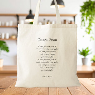 Tote Bag Créez votre propre poème personnalisé