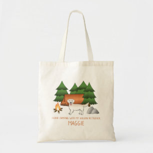 Tote Bag Crème Anglaise Golden Retriever Camping Dans Une F