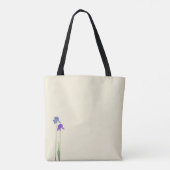 Tote Bag Crème avec Iris Violet et Bleu à l'Aquarelle (Dos)