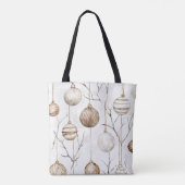 Tote Bag Crème biologique Tan ornements de Noël (Dos)