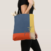 Tote Bag Crème bleu rouge jaune (De près)