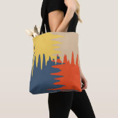 Tote Bag Crème bleu rouge jaune (De près)