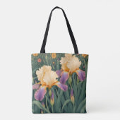 Tote Bag Crème et Iris pourpre (Dos)