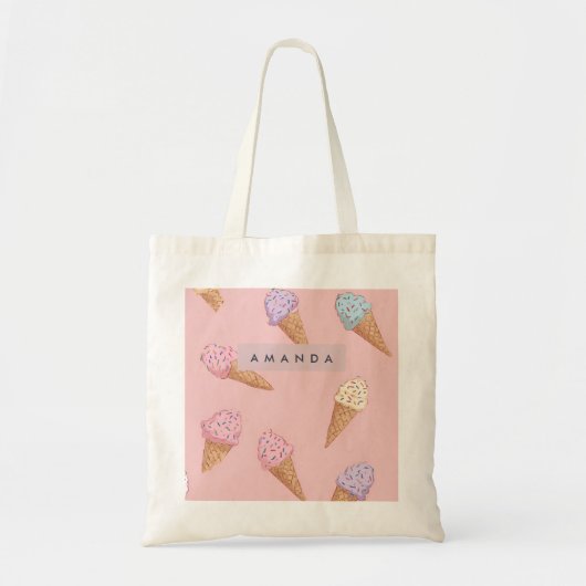 Tote Bag Crème glacée Cute Pastel personnalisée (Devant)
