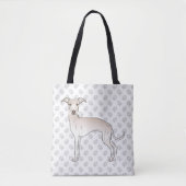 Tote Bag Crème Italien Greyhound Cute Dessin Chien Avec Pat (Devant)