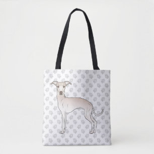 Tote Bag Crème Italien Greyhound Cute Dessin Chien Avec Pat