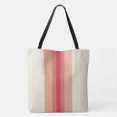 Tote Bag Crème rouge moderne rayée (Dos)