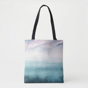 Tote Bag Crépuscule sur la baie - aquarelle