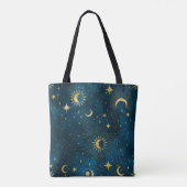Tote Bag Crescent Lune étoile Nuit céleste (Dos)