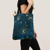 Tote Bag Crescent Lune étoile Nuit céleste (De près)