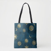 Tote Bag Crescent Lune étoile Nuit céleste (Devant)
