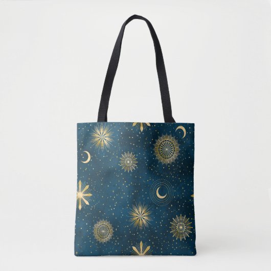 Tote Bag Crescent Lune étoile Nuit céleste (Devant)