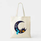 Tote Bag Crescent Moon Adventure Camping (Dos)