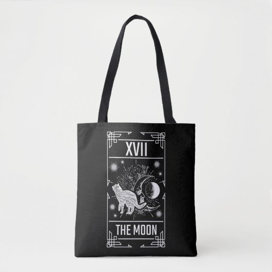 Tote Bag Crescent Moon Occult Cat Gothic Witch (Devant)