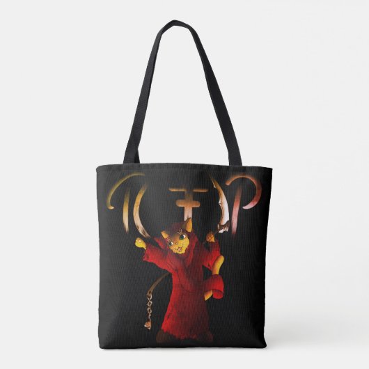 Tote Bag Crimson Red Grim Reaper Chat (Dos)