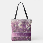 Tote Bag Cristal Améthyste Chic Glittery Personnalisé (Dos)