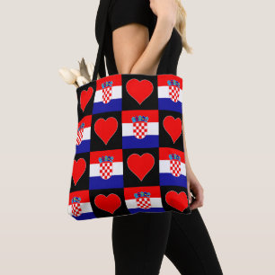 Tote Bag Croatie Drapeau Coeur Motif patriotique croate