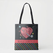 Tote Bag Crochet Coeur fil Polka point (Devant)