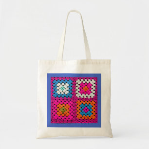 Tote Bag Crochet Couleurs vives Carré Crochet Amateurs de C