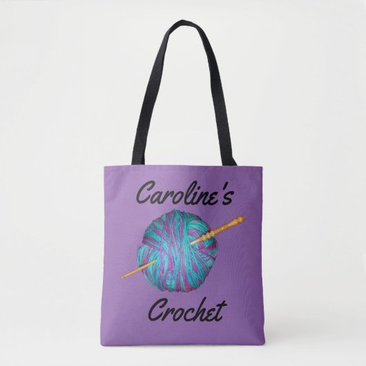 Tote Bag Crochet et fil, artisanat, avec votre nom (Devant)