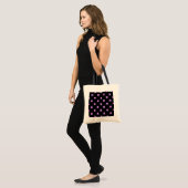Tote Bag Crochets Lilac sur noir (Devant (modèle))