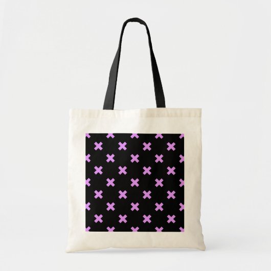 Tote Bag Crochets Lilac sur noir (Devant)