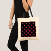 Tote Bag Crochis Fuchsia sur noir (Devant (produit))