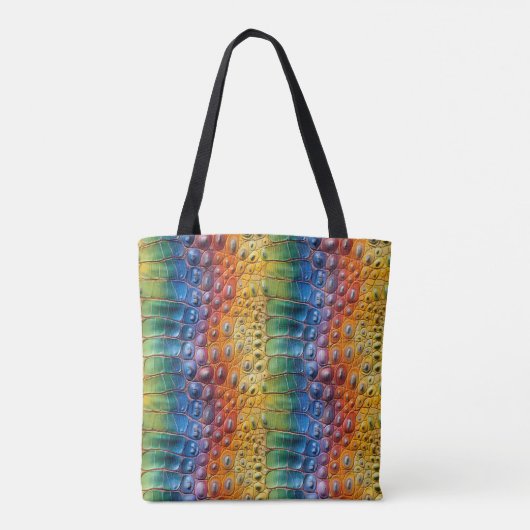 Tote Bag Crocodile arc-en-ciel en cuir (Dos)