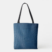 Tote Bag Crocodile bleu imprimé en cuir (Dos)