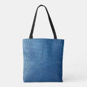 Tote Bag Crocodile bleu imprimé en cuir (Dos)