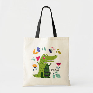 Tote Bag Crocodile drôle Cadeau de nom personnalisé