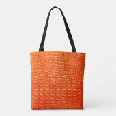 Tote Bag Crocodile orange imprimé en cuir (Dos)