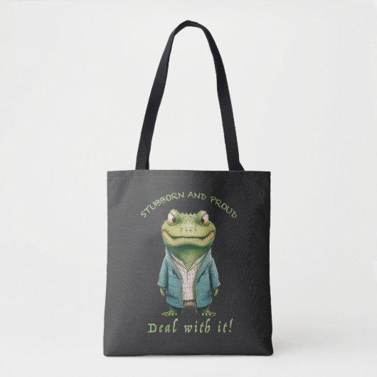 Tote Bag Crocodile Têtu Devoir Avec Elle Mignonne Adorable (Devant)