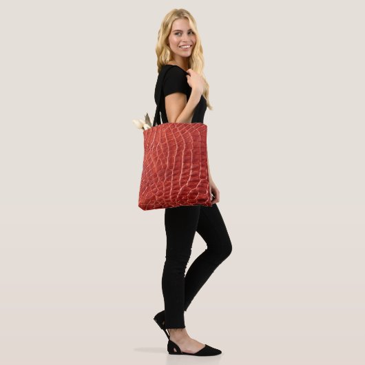Tote Bag Crocodile texture cuir (Sur le modèle)