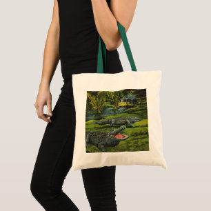 Tote Bag Crocodiles, Animaux Reptiles de la Vie Marine Vint