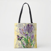 Tote Bag Crocus et papillon (Devant)
