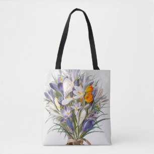Tote Bag Crocus Spring Flower Botanique Floral Art