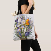 Tote Bag Crocus Spring Flower Botanique Floral Art (De près)