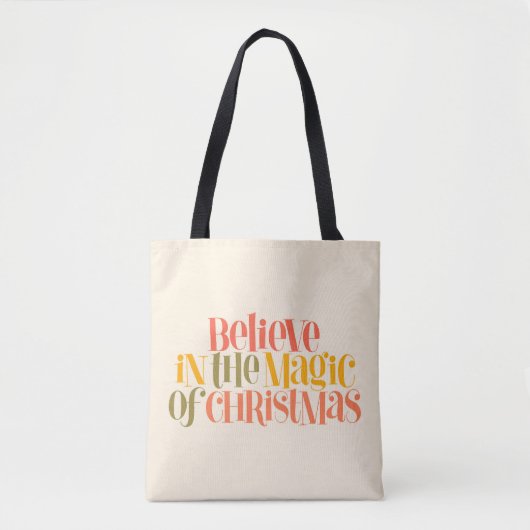 Tote Bag Croire à la magie de Noël - Style rétro (Devant)