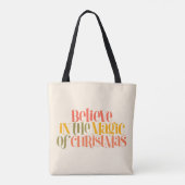 Tote Bag Croire à la magie de Noël - Style rétro (Dos)