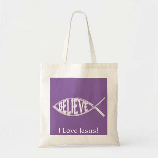Tote Bag Croire Poisson Lavande (Devant)