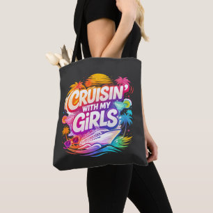 Tote Bag Croisière drôle avec mes copines Vacances sur un b