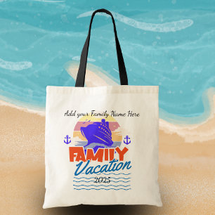 Tote Bag CROISIÈRE Familiale Bleu/Orange coucher de soleil