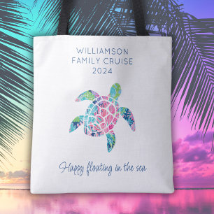 Tote Bag Croisière familiale personnalisée Vacances Tortue