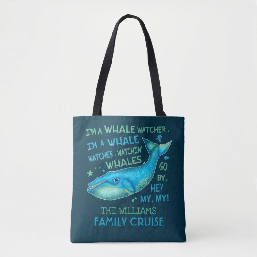 Tote Bag Croisière pour les baleines en famille (Devant)